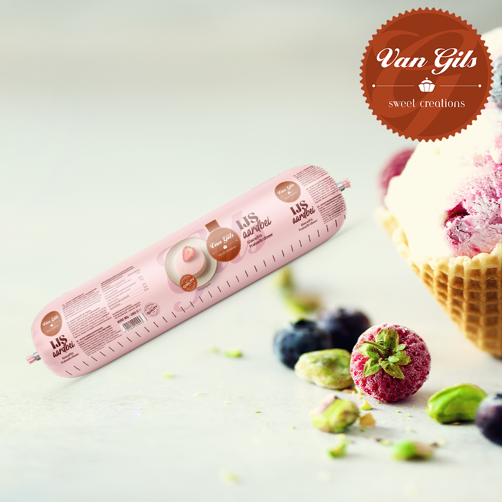 Ijsrol Aardbei